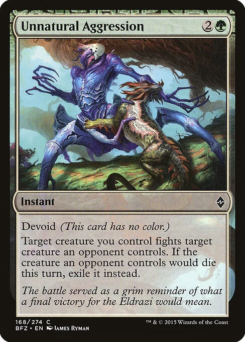Unnatural Aggression, carta Magic di tipo Instant illustrata da James Ryman