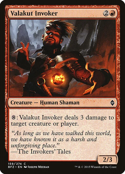 Valakut Invoker, carta Magic di tipo Creature — Human Shaman illustrata da Joseph Meehan