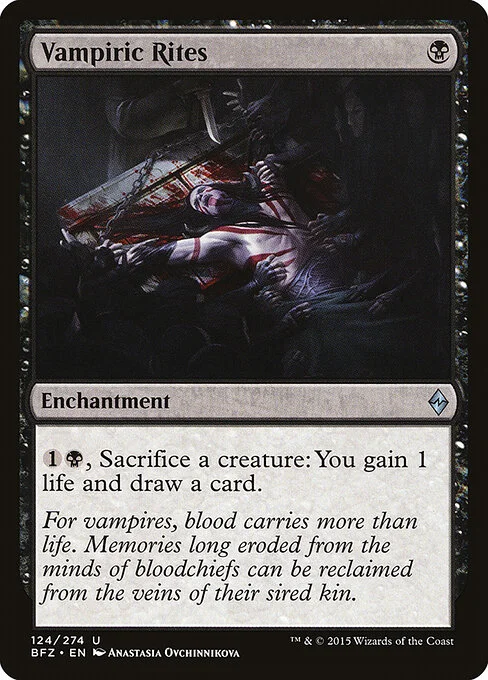 Vampiric Rites, carta Magic di tipo Enchantment illustrata da Anastasia Ovchinnikova