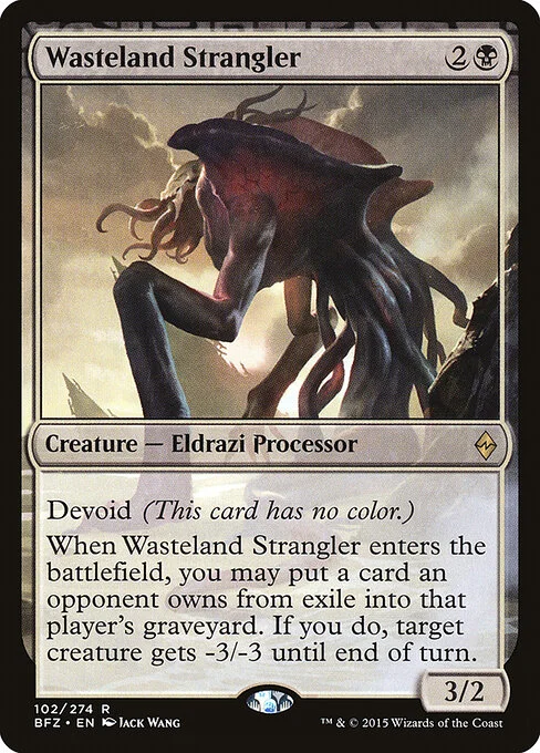 Wasteland Strangler, carta Magic di tipo Creature — Eldrazi Processor illustrata da Jack Wang
