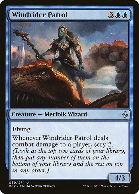 Windrider Patrol, carta Magic di tipo Creature — Merfolk Wizard illustrata da Svetlin Velinov