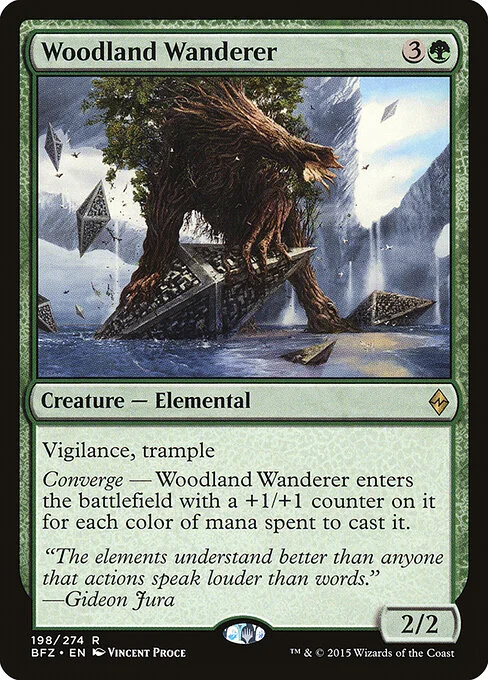 Woodland Wanderer, carta Magic di tipo Creature — Elemental illustrata da Vincent Proce