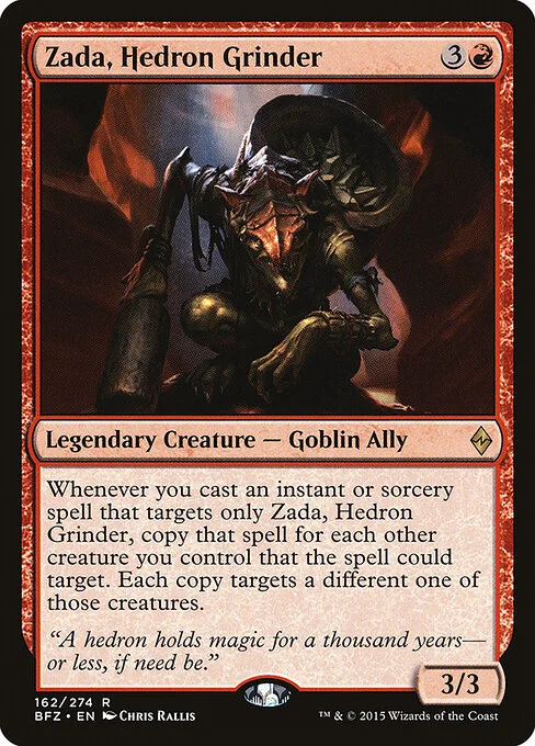 Zada, Hedron Grinder, carta Magic di tipo Legendary Creature — Goblin Ally illustrata da Chris Rallis