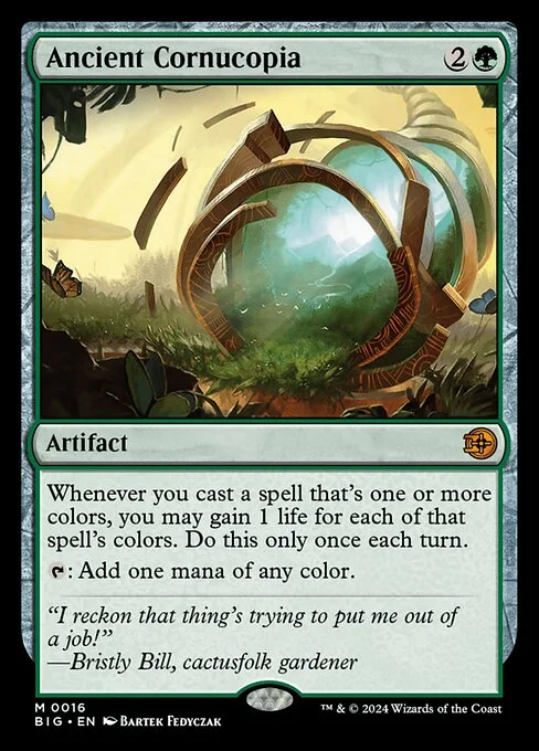 Ancient Cornucopia, carta Magic di tipo Artifact illustrata da Bartek Fedyczak