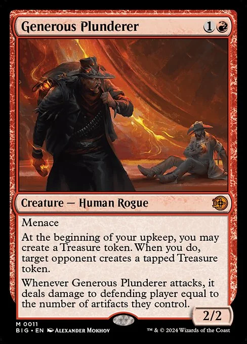 Generous Plunderer, carta Magic di tipo Creature — Human Rogue illustrata da Alexander Mokhov