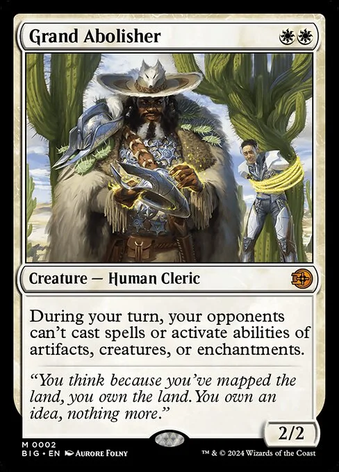 Grand Abolisher, carta Magic di tipo Creature — Human Cleric illustrata da Aurore Folny