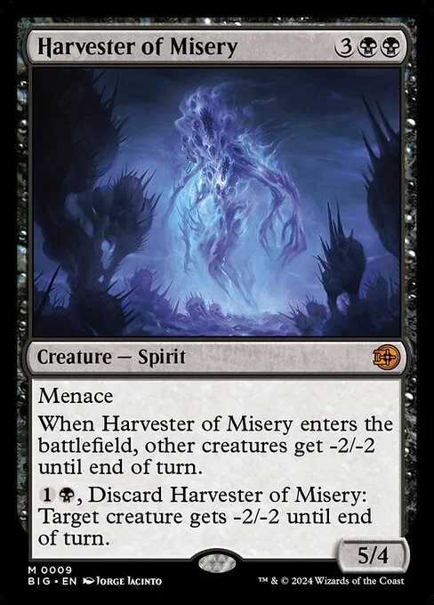 Harvester of Misery, carta Magic di tipo Creature — Spirit illustrata da Jorge Jacinto