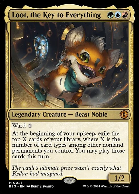 Loot, the Key to Everything, carta Magic di tipo Legendary Creature — Beast Noble illustrata da Rudy Siswanto