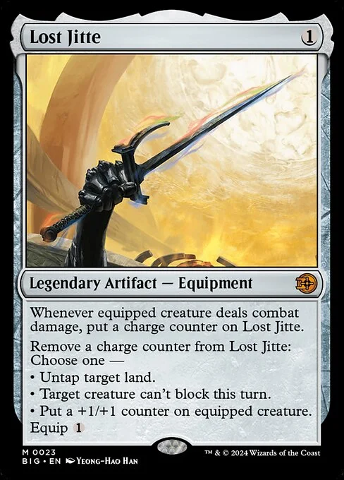 Lost Jitte, carta Magic di tipo Legendary Artifact — Equipment illustrata da Yeong-Hao Han
