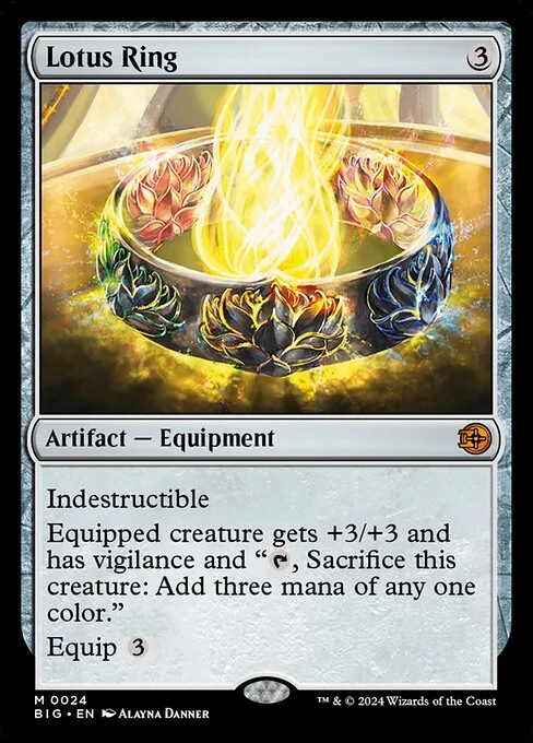 Lotus Ring, carta Magic di tipo Artifact — Equipment illustrata da Alayna Danner