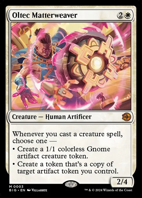 Oltec Matterweaver, carta Magic di tipo Creature — Human Artificer illustrata da Villarrte