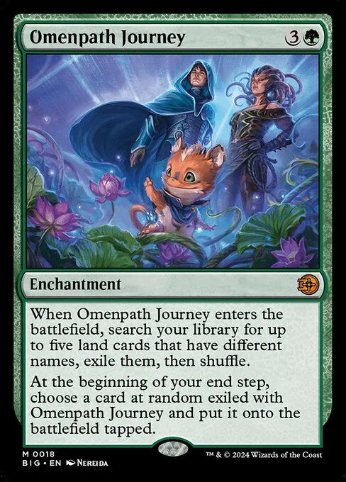 Omenpath Journey, carta Magic di tipo Enchantment illustrata da Nereida