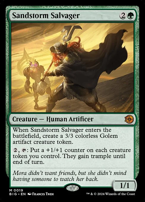 Sandstorm Salvager, carta Magic di tipo Creature — Human Artificer illustrata da Francis Tneh