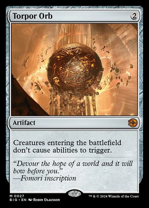 Torpor Orb, carta Magic di tipo Artifact illustrata da Robin Olausson