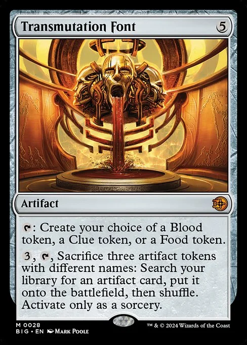 Transmutation Font, carta Magic di tipo Artifact illustrata da Mark Poole