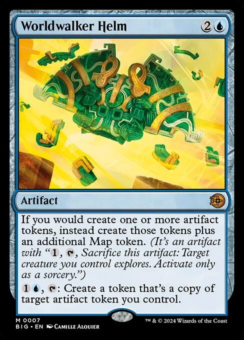 Worldwalker Helm, carta Magic di tipo Artifact illustrata da Camille Alquier