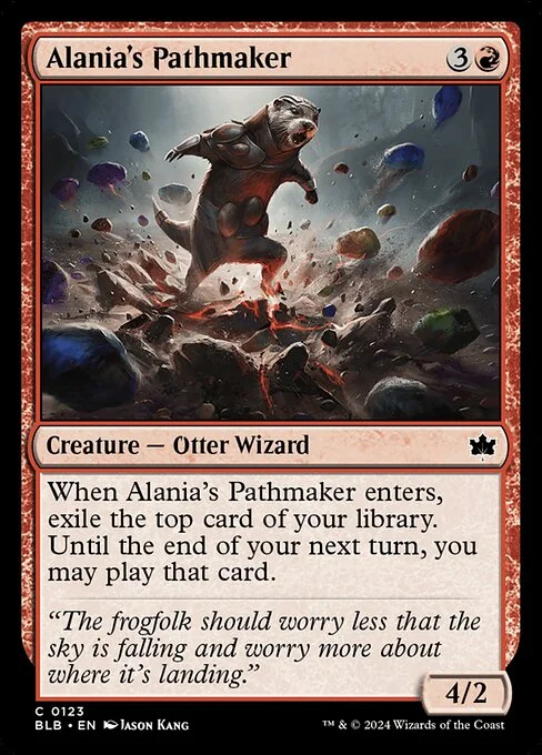 Alania's Pathmaker, carta Magic di tipo Creature — Otter Wizard illustrata da Jason Kang