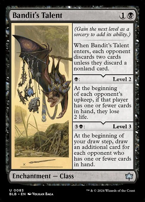 Bandit's Talent, carta Magic di tipo Enchantment — Class illustrata da Volkan Baǵa