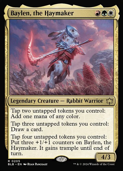 Baylen, the Haymaker, carta Magic di tipo Legendary Creature — Rabbit Warrior illustrata da Ryan Pancoast