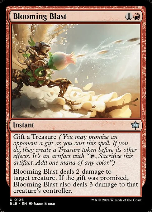 Blooming Blast, carta Magic di tipo Instant illustrata da Jakob Eirich