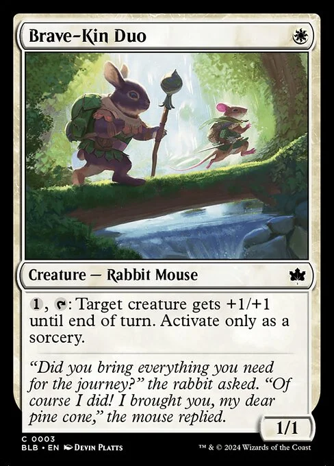 Brave-Kin Duo, carta Magic di tipo Creature — Rabbit Mouse illustrata da Devin Platts