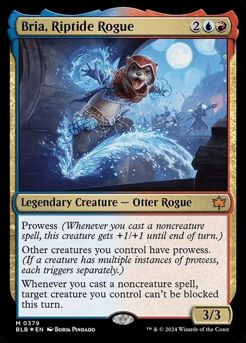 Bria, Riptide Rogue, carta Magic di tipo Legendary Creature — Otter Rogue illustrata da Borja Pindado