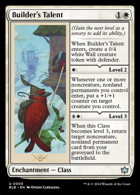 Builder's Talent, carta Magic di tipo Enchantment — Class illustrata da Ovidio Cartagena