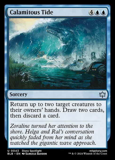 Calamitous Tide, carta Magic di tipo Sorcery illustrata da Samuele Bandini