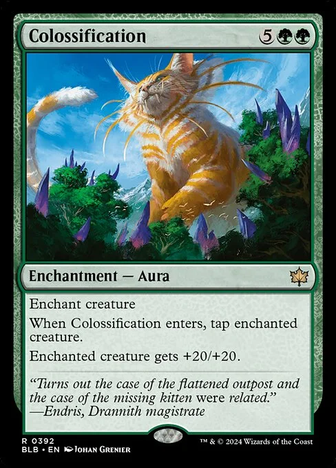 Colossification, carta Magic di tipo Enchantment — Aura illustrata da Johan Grenier