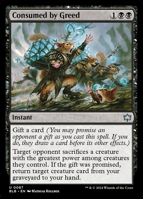 Consumed by Greed, carta Magic di tipo Instant illustrata da Mathias Kollros