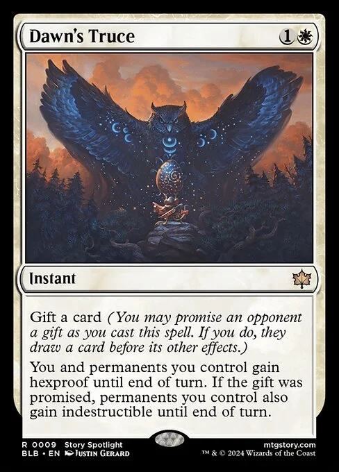 Dawn's Truce, carta Magic di tipo Instant illustrata da Justin Gerard