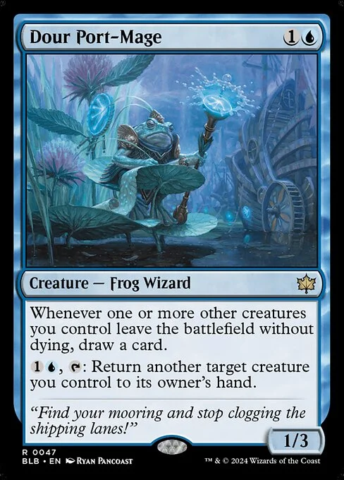 Dour Port-Mage, carta Magic di tipo Creature — Frog Wizard illustrata da Ryan Pancoast