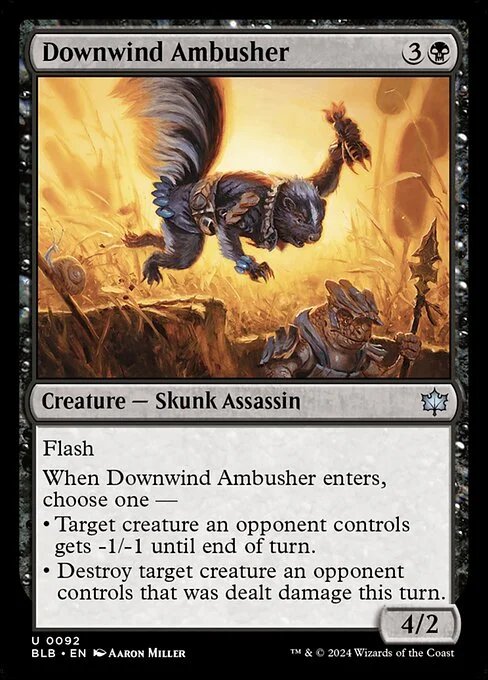 Downwind Ambusher, carta Magic di tipo Creature — Skunk Assassin illustrata da Aaron Miller