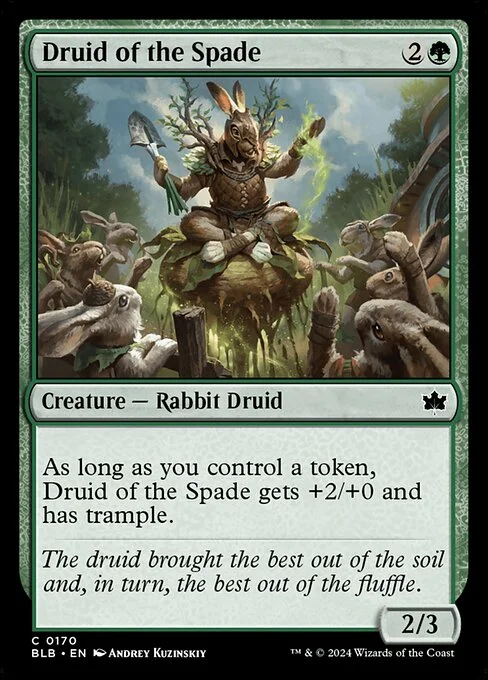 Druid of the Spade, carta Magic di tipo Creature — Rabbit Druid illustrata da Andrey Kuzinskiy