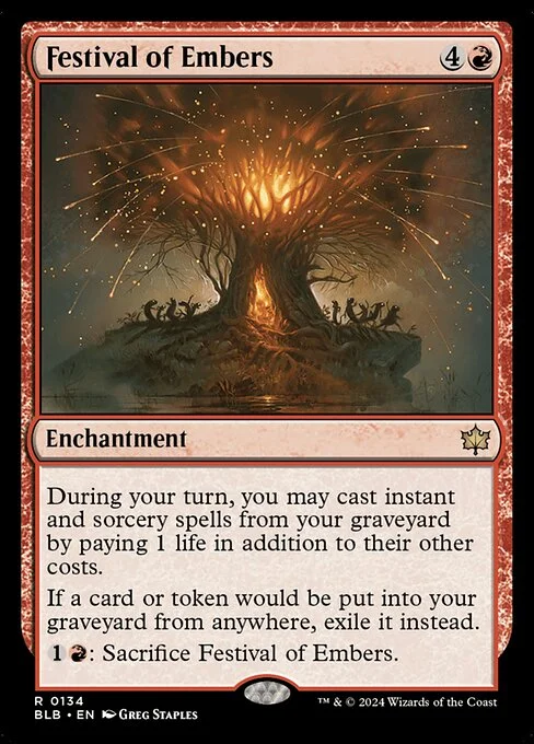 Festival of Embers, carta Magic di tipo Enchantment illustrata da Greg Staples