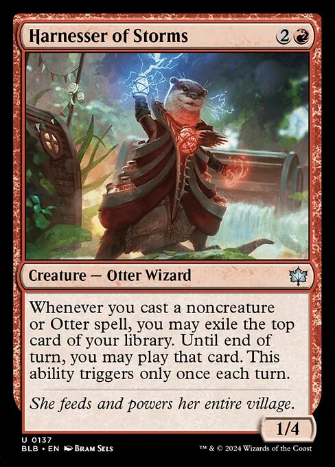 Harnesser of Storms, carta Magic di tipo Creature — Otter Wizard illustrata da Bram Sels