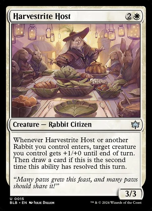 Harvestrite Host, carta Magic di tipo Creature — Rabbit Citizen illustrata da Julie Dillon