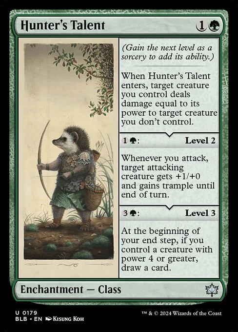 Hunter's Talent, carta Magic di tipo Enchantment — Class illustrata da Kisung Koh