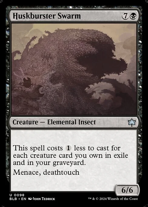 Huskburster Swarm, carta Magic di tipo Creature — Elemental Insect illustrata da John Tedrick