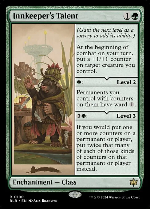 Innkeeper's Talent, carta Magic di tipo Enchantment — Class illustrata da Alix Branwyn