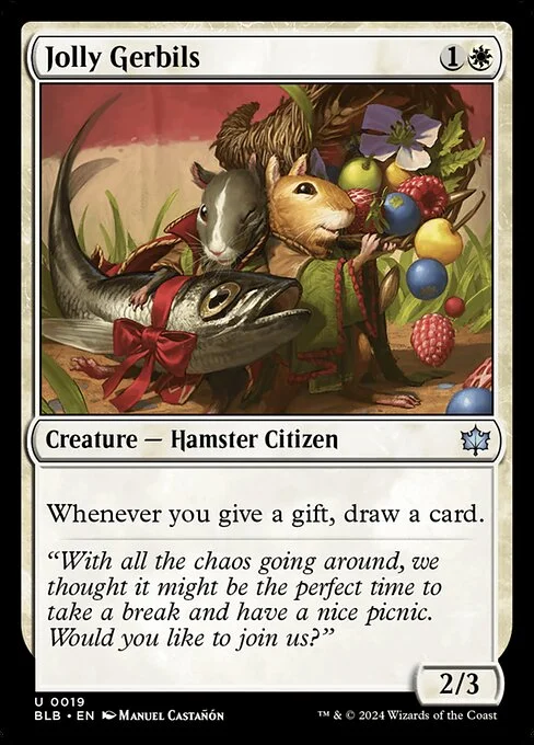 Jolly Gerbils, carta Magic di tipo Creature — Hamster Citizen illustrata da Manuel Castañón