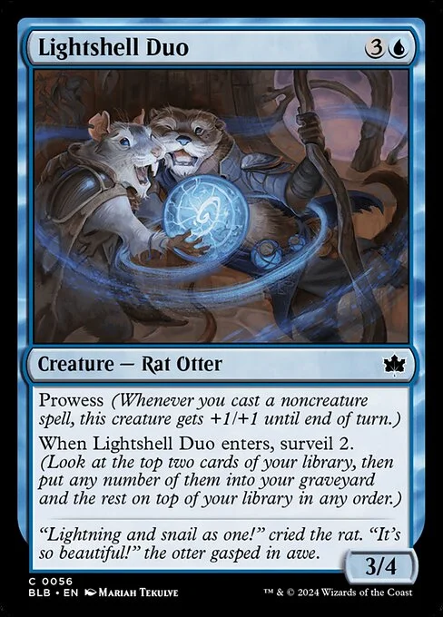Lightshell Duo, carta Magic di tipo Creature — Rat Otter illustrata da Mariah Tekulve
