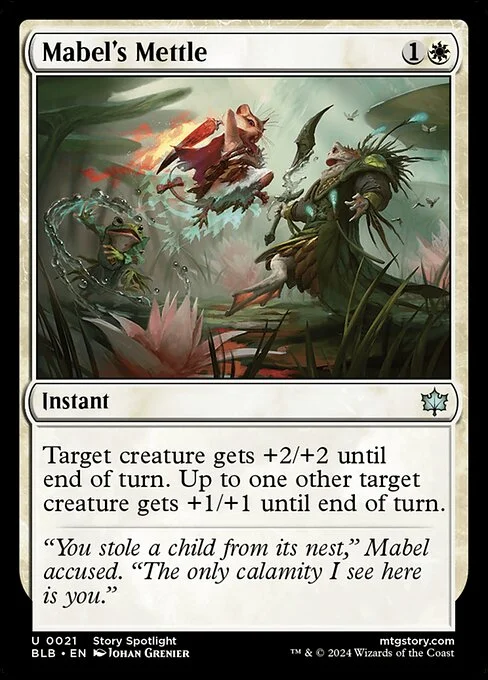 Mabel's Mettle, carta Magic di tipo Instant illustrata da Johan Grenier