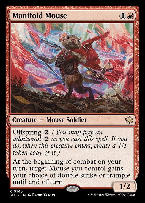 Manifold Mouse, carta Magic di tipo Creature — Mouse Soldier illustrata da Randy Vargas