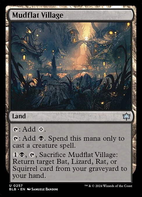 Mudflat Village, carta Magic di tipo Land illustrata da Samuele Bandini
