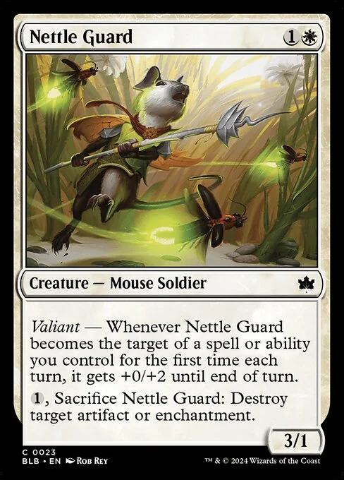 Nettle Guard, carta Magic di tipo Creature — Mouse Soldier illustrata da Rob Rey