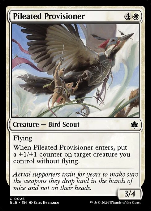 Pileated Provisioner, carta Magic di tipo Creature — Bird Scout illustrata da Eelis Kyttanen