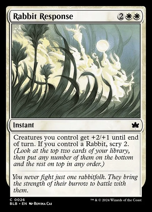 Rabbit Response, carta Magic di tipo Instant illustrata da Rovina Cai