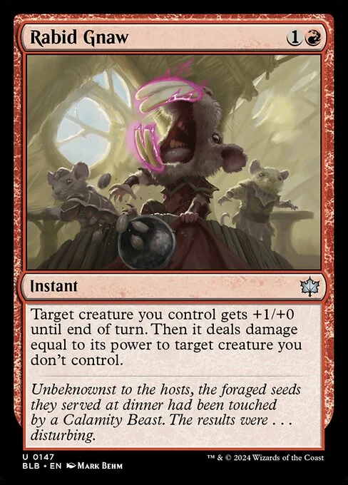 Rabid Gnaw, carta Magic di tipo Instant illustrata da Mark Behm