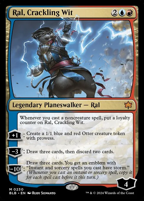 Ral, Crackling Wit, carta Magic di tipo Legendary Planeswalker — Ral illustrata da Rudy Siswanto